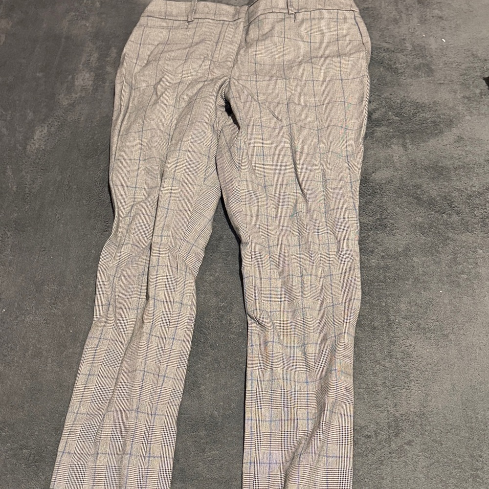 LOFT Women's Gray and Blue Plaid Pants - Picture 4 of 4